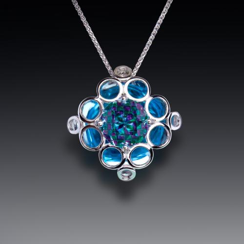 Blue Topaz DavinChi Cut Pendant