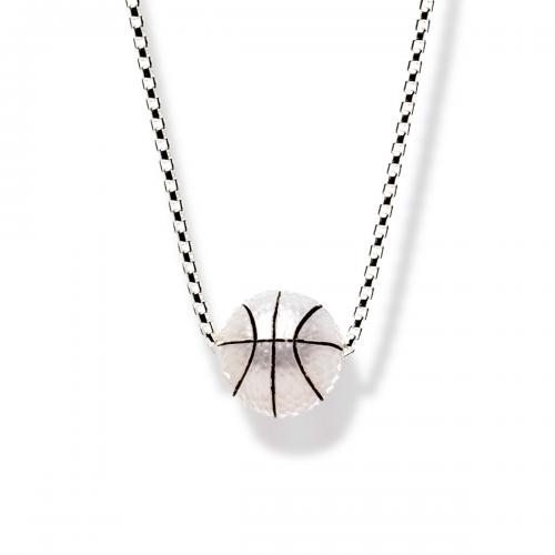 Hand-Carved Pearl Trophy "Basketball" Pendant