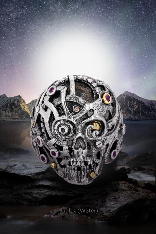 Skull "Water" Ring