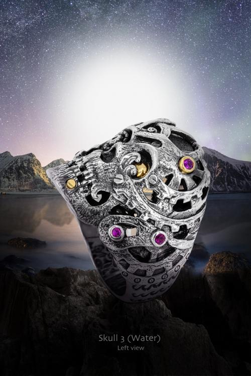Skull "Water" Ring
